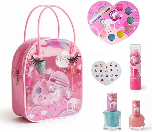 Kids Make Up Set with Unicorn bag Toys for girls ages 5,6,7,8,9, 10,11 Best tween gift for all occasions Real, Non Toxic, Washable Make Up To on Amazon.ae - Price Tracker