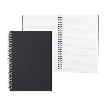 A5 Lined Spiral Journal Notebook, 50 Sheets/ 100 Pages, College Ruled Soft Cover Notebooks for Work & Note Taking, Journals for Writing, Back to School (5.9" x 8.3", Black, 1 Pack) on Amazon.ae - Price Tracker