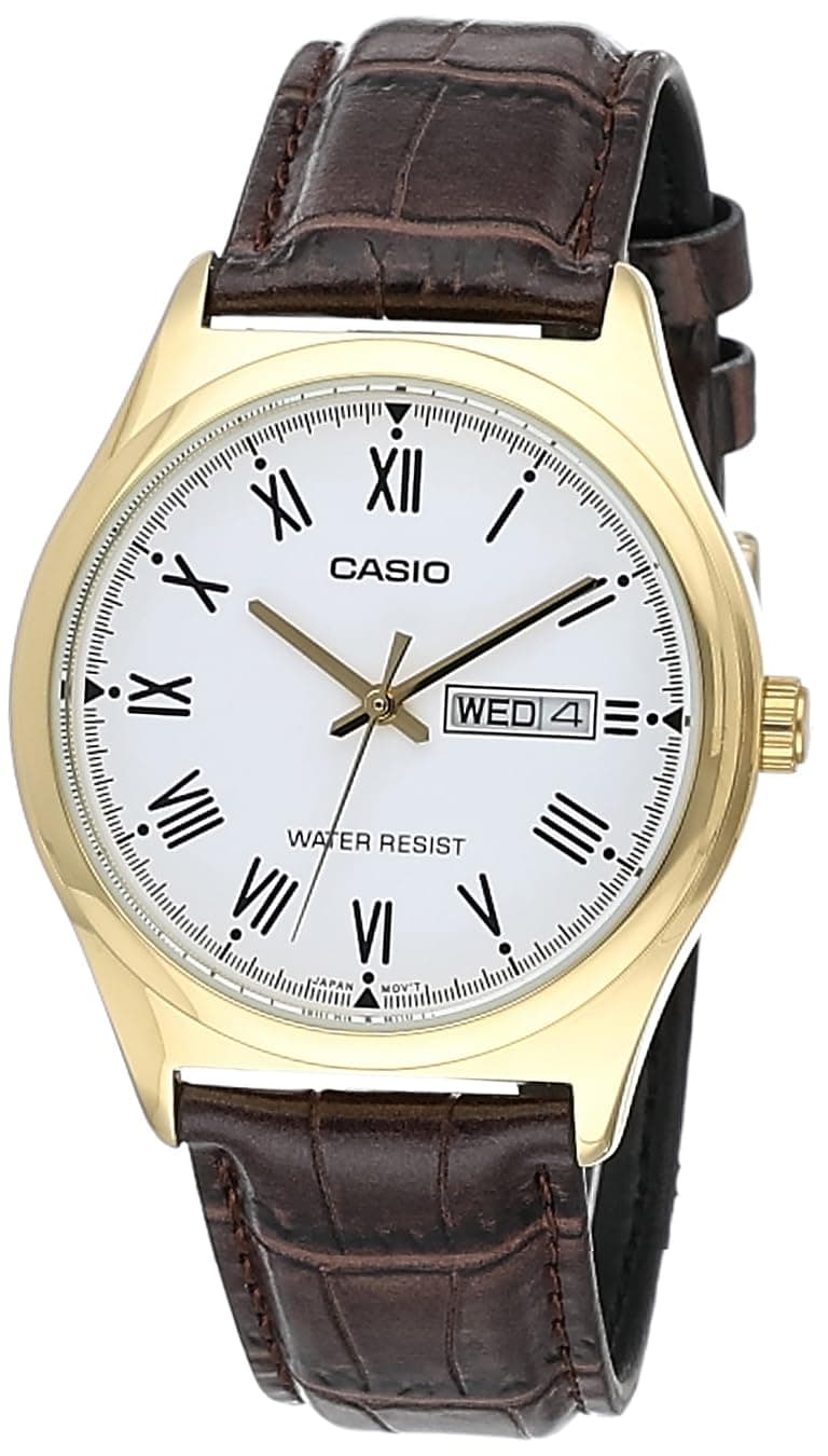 Casio Men's Watch - MTP-V006GL-7BUDF White Dial, Brown Band on Amazon.ae - Price Tracker