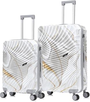 Luggage Bag, Hard Shell & Lightweight, Durable with 8 Spinner Wheels, Travel Check In Suitcase, Unbreakable & Elegant Design (Grey, 22 & 28 Inch) on Amazon - Best Deal Finder