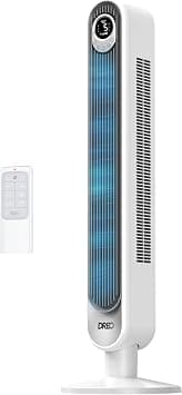 Dreo Tower Fan 42 Inch, Cruiser Pro T1 Quiet Oscillating Bladeless Fan with Remote, 6 Speeds, 4 Modes, LED Display, 12H Timer, White Floor Standing Fan Powerful for Indoor Home Bedroom Office Room على Amazon.ae - متتبع الأسعار