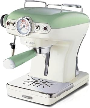 Ariete Vintage Espresso Coffee Machine with Manometer & Milk Frother, Auto Shut-off, Cappuccino Maker, Ground Coffee & ESE Pod Compatible, 850W, 15 Bar, for Home & Office - Green ART1389/14 on Amazon - Best Deal Finder