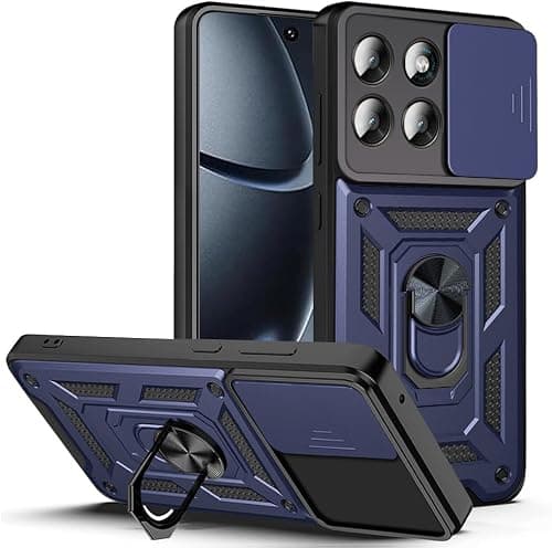 Case for Motorola Moto G67/Moto G77 5G, Cover Protective Bumper with Lens Shell, Shockproof Protective Case with 360° Magnetic Holder. Blue على Amazon.ae - متتبع الأسعار