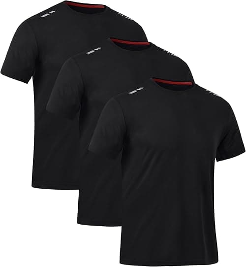 Zoofly Mens Tshirt 3 Pack Gym Workout T Shirts Quick Dry Sports T-Shirt Crew Neck Short Sleeve Athletic T Shirt on Amazon - Best Deal Finder