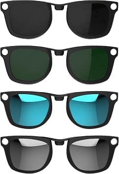 HiBloks 4Pcs Polarized Clip for Ray-Ban Meta Wayfarer & Gen 2 (RW4006/RW4012 Standard 50-22), Matte Black Frame Discoloration Clip-on Set for Rayban Meta Gen 2 Smart Glasses (Black+Green+Silver+Blue) على Amazon.ae - متتبع الأسعار