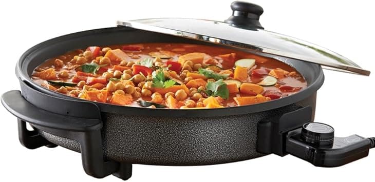 Quest 35500 40cm Multi-Function Electric Cooker Pan with Lid/Adjustable Thermostatic Control/Non-Stick Aluminium Electric Frying Pan / 40 x 40cm Surface/Detachable Power Cable For Serving - Amazon.ae Price Tracker