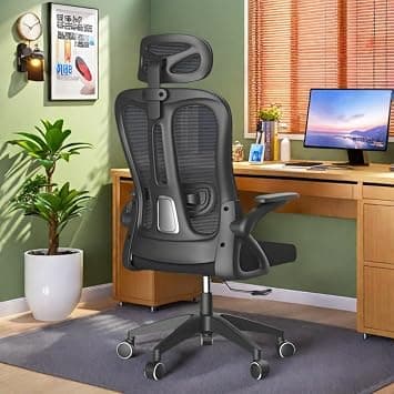 Ergonomic High-Back Mesh Office Chair: Adjustable Lumbar/Headrest/Armrests, 360° Swivel, Height & Rocker Adjustment, Latex Seat Cushion, Load Capacity: up to 265lbs/120kg, Black on Amazon.ae - Price Tracker