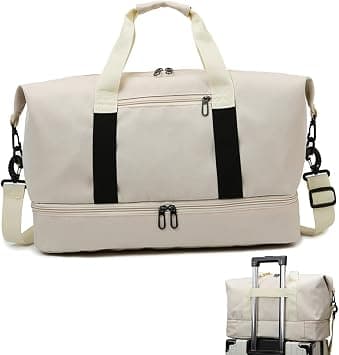 Azonee Sports Gym Bag for Women and Men, Durable Large Travel Duffel Bag, Hand Luggage Bag, Travel Bag for Cabin, Portable Weekender Overnight Tote Bag, Waterproof Overnight Bag on Amazon - Best Deal Finder