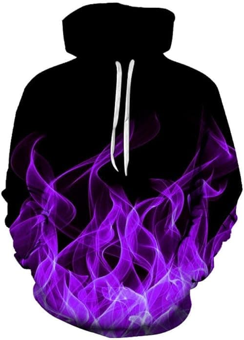 Blue flame 3D digital printing pullover plus size hooded sweater couple on Amazon.ae - Price Tracker