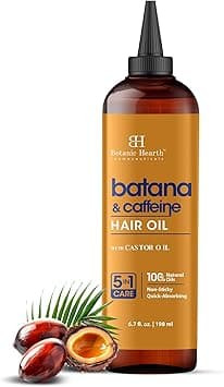 Botanic Hearth Batana & Caffeine Hair Oil, 198ml, Revitalizing and Strengthening Hair Treatment for Fuller, Healthier Looking Hair, Paraben-Free, Suitable for All Hair Types on Amazon.ae - Price Tracker