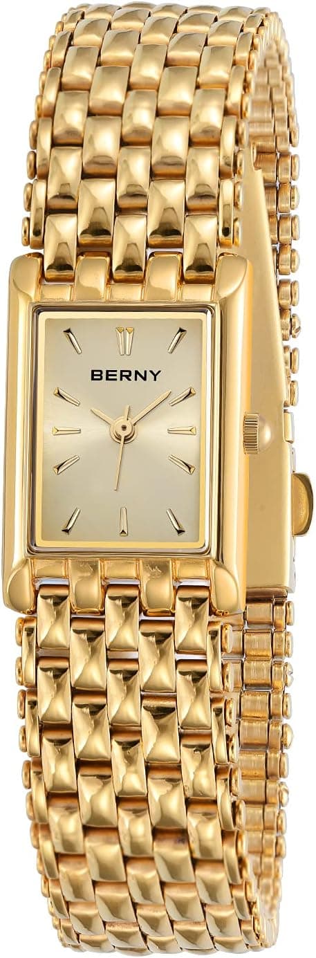 BERNY Gold Watches for Women Updated Ladies Quartz Wrist Watches Stainless Steel Band Womens Small Gold Watch Luxury Casual Fashion Bracelet Tools Included on Amazon.ae - Price Tracker