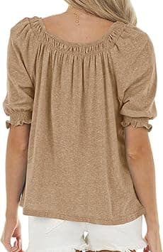 Womens Top Straight Hem Machine Wash Scoop Neck Home Blouse on Amazon.ae - Price Tracker