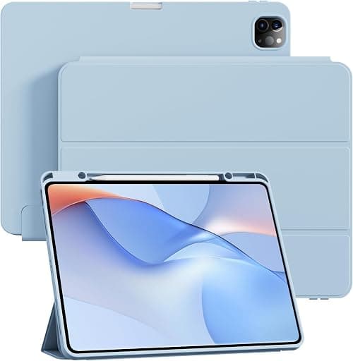 Case for iPad Pro 12.9 Inches 2022 2021 2020 with Pencil Holder for Charging, Precise Fit Camera Protection Auto Wake/Sleep, Soft TPU Case for iPad Pro 12.9 6th/5th/4th Generation, Light Blue on Amazon.ae - Price Tracker