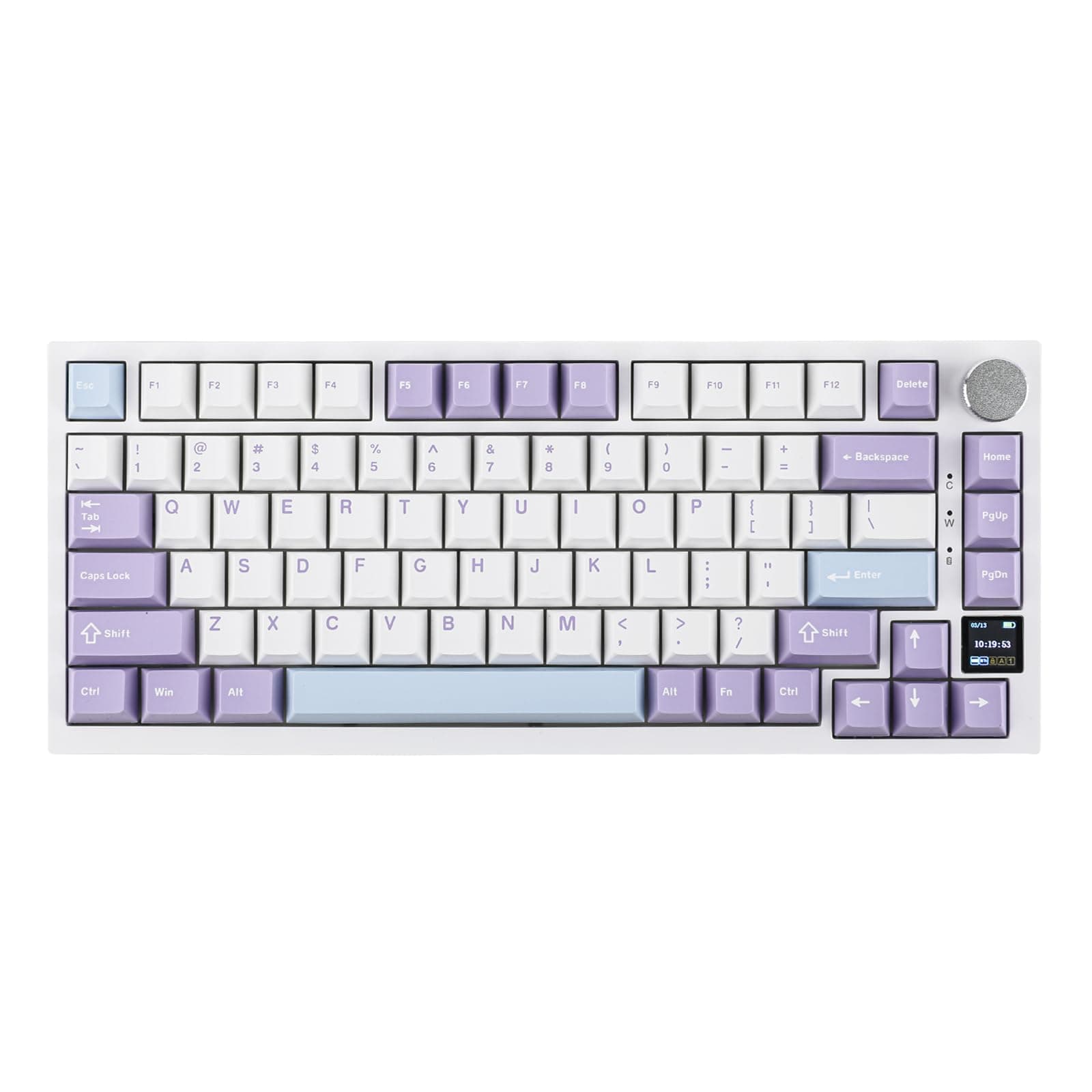 EPOMAKER Ajazz AK820 Pro 75% Gasket-mounted Mechanical Keyboard with TFT Screen, 3 Modes(Bluetooth 5.1/2.4G Wireless & Type-C Wired), Sound Dampening Foams (White Purple, Ajazz Flying Fish Switch) on Amazon.ae - Price Tracker