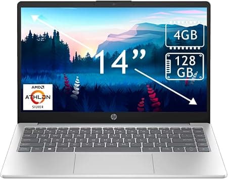 HP 14'' HD(1366 x 768) Laptop, AMD Athlon 7120, 4GB RAM, 128GB SSD, Long Battery Life, Moonlight Blue, 12-Month Microsoft 365 Included, Copilot AI, Windows 11 Home in S Mode on Amazon.ae - Price Tracker