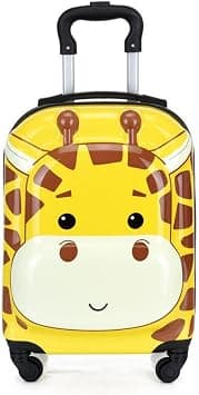 Yelajoy 18 inch Kids Luggage Carry on Portable Travel Case with 4 Wheels Cartoon Gift Suitcase Hard Shell Luggage for Kids Children Yellow on Amazon.ae - Price Tracker