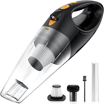 Powools Handheld Vacuum Cordless with 2 Filters, For Car, Orange on Amazon - Best Deal Finder