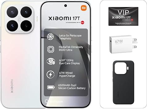 Xiaomi 17T 5G Smartphone (12GB RAM, 256GB Storage), Leica 5x Periscope Camera, 6500mAh Battery, 6.59" 120Hz AMOLED Display, MediaTek Dimensity 8500-Ultra, 67W HyperCharge, Opal White–UAE Type Approved on Amazon.ae - Price Tracker