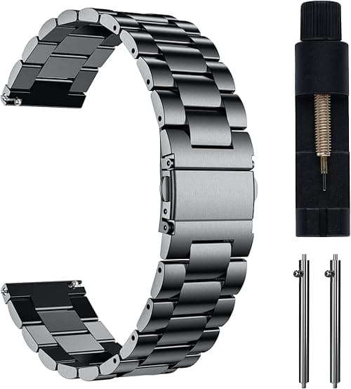 20 mm Metal Strap for Amazfit Active 2 Square/Active 2 / Amazfit GTR Mini/GTS 4 /GTS 4 Mini/Bip 3 /Bip 3 Pro, Stainless Steel Replacement Bracelet Straps for Men Women on Amazon.ae - Price Tracker