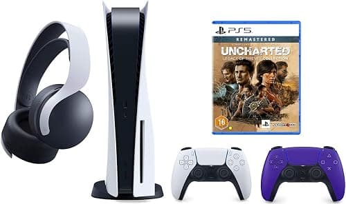 Playstation 5 Disc Console Bundle with Extra Pulse 3D Wireless Headset, Extra Purple Dualsense Wireless Controller and PS5 Uncharted Legacy of Thieves Collection (UAE Version) on Amazon.ae - Price Tracker
