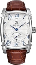 BENYAR Men's Watch Chronograph Stainless Steel Analog Quartz Watch 30M Waterproof Anti-Scratch Watch Silver Date Business Fashion Watch Classic Wristwatch Comfortable Watch - Amazon.ae Price Tracker