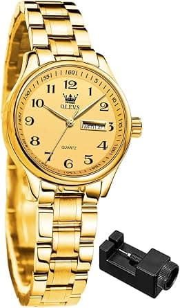 OLEVS Watches for Women Dress Roman Numerals Diamonds Stainless Steel Waterproof Silver Designer Metal Date Expanding Bracelet Ladies Wrist Watch on Amazon.ae - Price Tracker