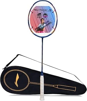 Li-Ning Tectonic 3R Strung Carbon Fibre Badminton Racket (Blue/Gold/Pink) with Free Full Cover on Amazon.ae - Price Tracker