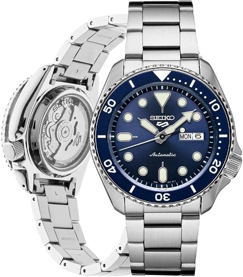 SEIKO Automatic Watch for Men - 5 Sports - Day/Date Calendar, LumiBrite Hands and Markers, and Rotating Bezel, 100m Water-Resistant on Amazon - Best Deal Finder