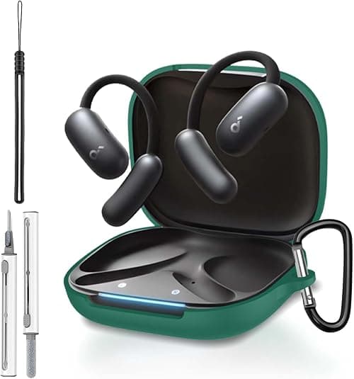 for Anker Soundcore AeroFit 2 Case Cover, Full Protective Silicone Skin Cover for Soundcore AeroFit 2 by Anker,with Keychain & Lanyard and Cleaner Kit, Front LED Visible, Green on Amazon.ae - Price Tracker