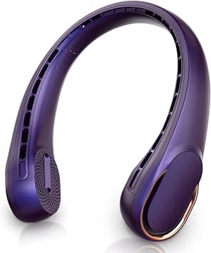 ASNUG Neck Fan, Bladeless Neck Fan, USB Rechargeable Personal Fan, 4000 mAh Battery Operated Neck Fan, 3 Speeds Adjustable,Faster Cooling, Ultra Quiet, Suitable for Home, Office, Travel,Violet on Amazon.ae - Price Tracker