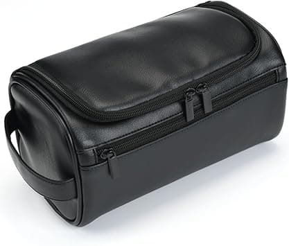 Premium Toiletry Bag for Men,Leather Travel Organiser Waterproof Cosmetic Bag on Amazon - Best Deal Finder