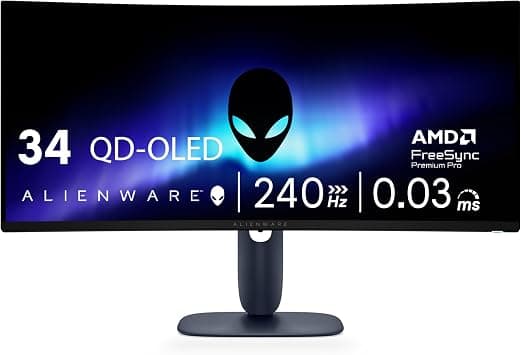 Alienware 34 240Hz QD-OLED Curved Gaming Monitor - AW3425DW - 34.2-inch WQHD (3440 x 1440) 0.03ms Display, 1800R Curve, AMD FreeSync Premium Pro, VESA AdaptiveSync, DisplayHDR TrueBlack 400 on Amazon - Best Deal Finder