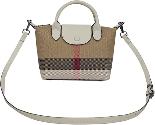 Designer women's Handbag, Vintage Leather Shoulder Bag(real Leather + Canvas Construction),woven's Tote bag on Amazon.ae - Price Tracker