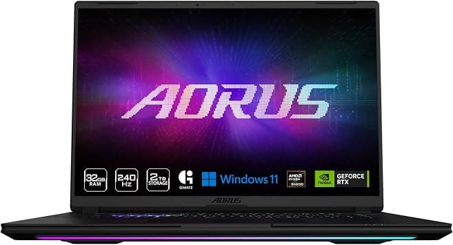 GIGABYTE AORUS Master 16-240Hz 2560x1600 WQXGA Gaming Laptop - GPU for NVIDIA® GeForce RTX™ 5090 Notebook - AMD Ryzen 9 9955HX3D - 2TB SSD - 32GB DDR5 RAM - Win11 Home AD - Black على Amazon.ae - متتبع الأسعار