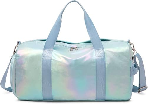 ZHIERNA Sports Gym Dance Bag for Women Girls, Shimmery Waterproof Duffle Travel Bag With Shoes Compartment and Wet & Dry Pocket, Green, Nylon Travel Duffel Bag With Shoe Pouch on Amazon - Best Deal Finder
