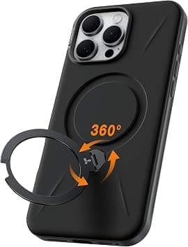 TORRAS 360° Spin Stand for iPhone 16 Pro Case, Fit for Magsafe, Mil-STD Protective Hard PC Scratch-Resistant Case for iPhone 16 Pro Phone Case, Ostand Spin, Onyx Black, 6.3 inch on Amazon.ae - Price Tracker