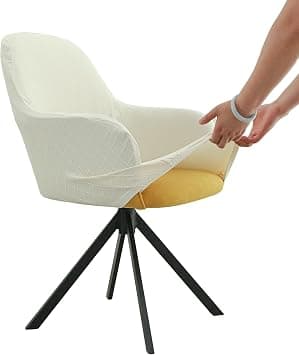 Iauddy Swivel Armchair Accent Dining Chair Cover for Office, Stretch Mid-Back Office Desk Chair Sliopcover Leisure Arm Chair Protector with arms for Living Room(1,Beige/Jacquard) on Amazon.ae - Price Tracker
