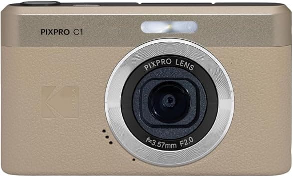 Kodak PIXPRO C1 Friendly Zoom Digital Camera - 13MP Compact Point and Shoot with 2.8” 180° Tilt LCD Flip Screen, Retro Vintage Design with 4X Zoom and 1080P Full HD Video for Travel, Vlogging, Tan on Amazon.ae - Price Tracker