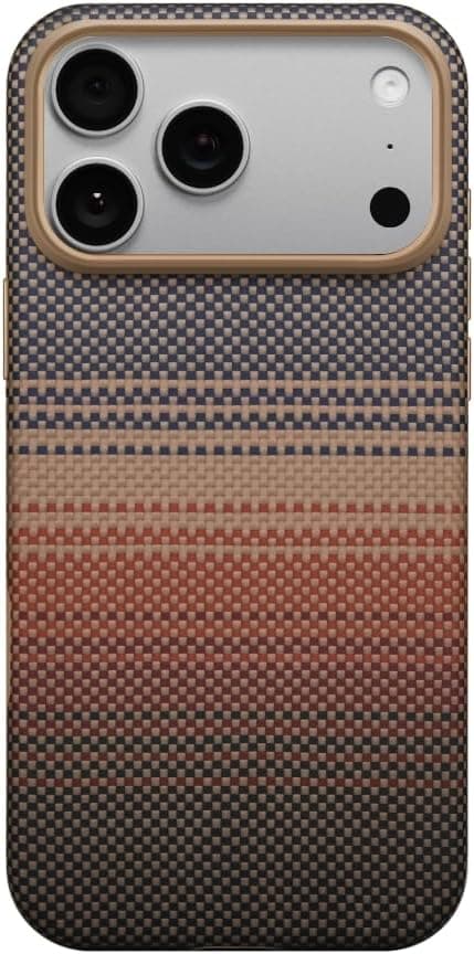 Next Store Luxury Carbon Fiber Aramid Case For iPhone 17 Pro Max 6.9-Inch Ultra-Thin Shockproof Protective Cover Lightweight Anti-Scratch Slim Shell Black (Sunset gold) on Amazon - Best Deal Finder
