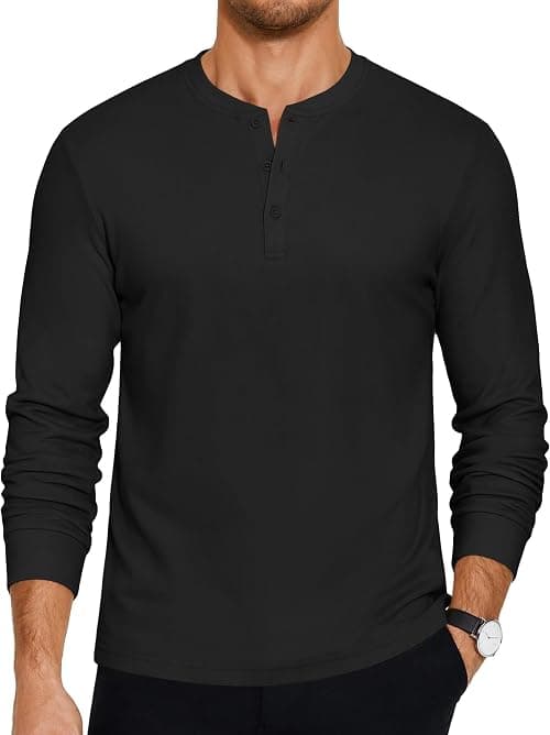 COOFANDY Men's Henley T-Shirts Long Sleeve Pullover Shirt Casual Basic Tees on Amazon - Best Deal Finder