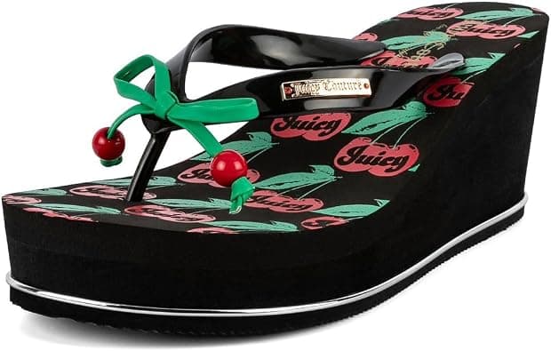 Juicy Couture Women’s Wedge Platform Flip Flops, Fashion Beach Sandals with Soft Footbed and Thong Style on Amazon.ae - Price Tracker