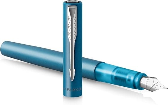 Parker Vector XL Fountain Pen | Metallic Teal Lacquer on Brass | Medium Nib with Blue Ink Refill | Gift Box on Amazon.sa - Price Tracker