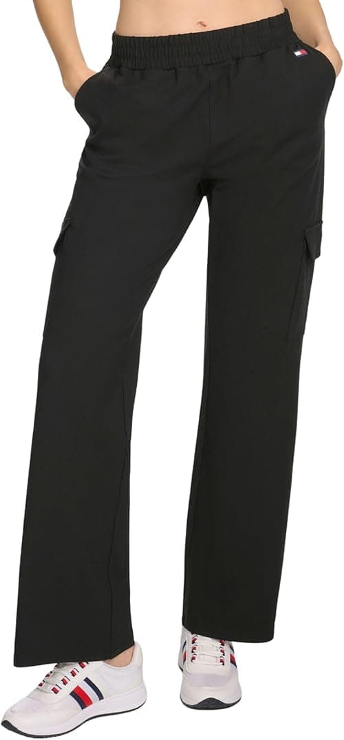 Tommy Hilfiger womens Slant Pockets and Cargo Pockets Elastic Waistband Cozy Peached Bootcut Cargo Pant Pants on Amazon.ae - Price Tracker