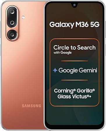 Samsung Galaxy M36 5G (Orange) | 6GB+128GB | 7.7mm Slim | Gorilla Glass Victus+ | Circle to Search | Google Gemini | 50MP OIS AI Camera | Nightography | Indian Version Unlocked Worldwide on Amazon.ae - Price Tracker