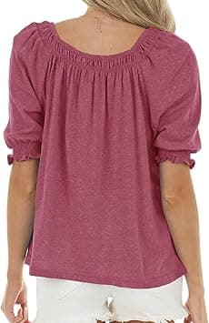 Womens Top Straight Hem Machine Wash Scoop Neck Home Blouse on Amazon.ae - Price Tracker