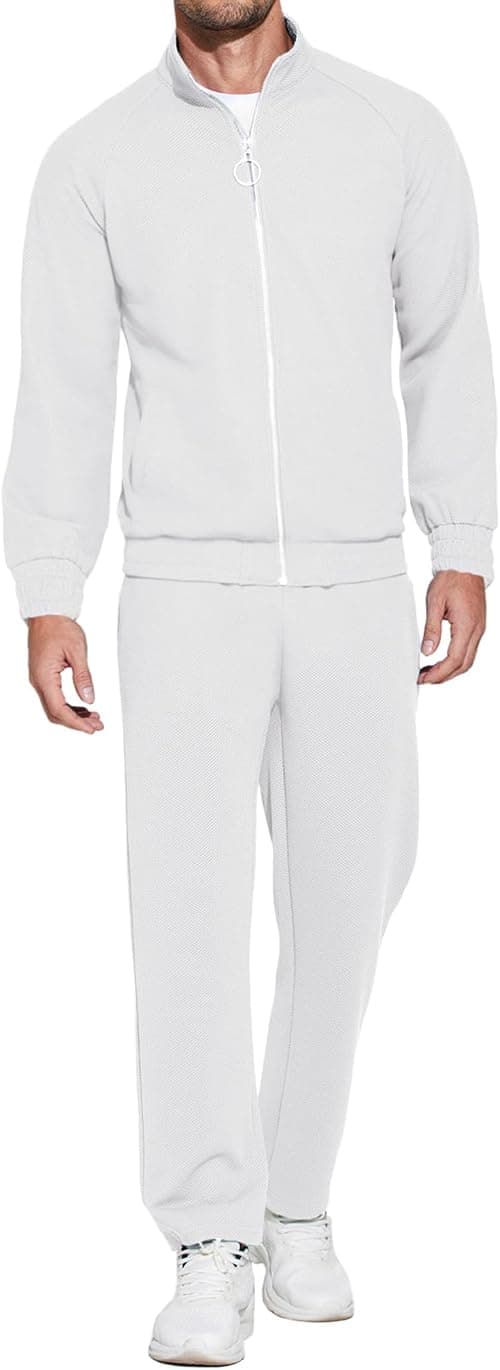 COOFANDY Men's Tracksuits Jacquard Textured Sweatsuit 2 Piece Jogging Set on Amazon - Best Deal Finder