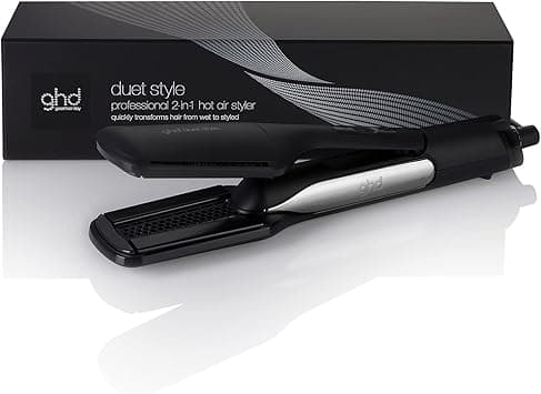 ghd Duet Style ― 2-in-1 Flat Iron Hair Straightener + Hair Dryer, Hot Air Styler to Transform Hair from Wet to Styled - Black, One Size on Amazon.ae - Price Tracker