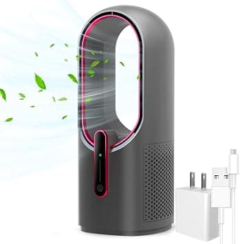 KONSIDEN Desk Fan, 11.8 Inch Bladeless Fan, Mini Office Fan, USB Table Fan with Comfortable Wind, Workday, Gray on Amazon.ae - Price Tracker