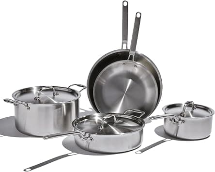 Heritage Steel x Eater 8 Piece Core Set | Made in USA | 5 Ply Fully Clad Stainless Steel Cookware | Stay Cool Handle Design | Induction Compatible | Non Toxic | Cook Like an Eater on Amazon.ae - Price Tracker