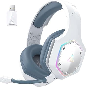 EKSA E1000WT Wireless Gaming Headset,2.4GHz USB Gaming Headphones with Microphone for PC, PS5, PS4, Nintendo Switch, 7.1 Surround Sound Gaming Headset, RGB Light, Ergonomic Design for Birthday Gift على Amazon.ae - متتبع الأسعار